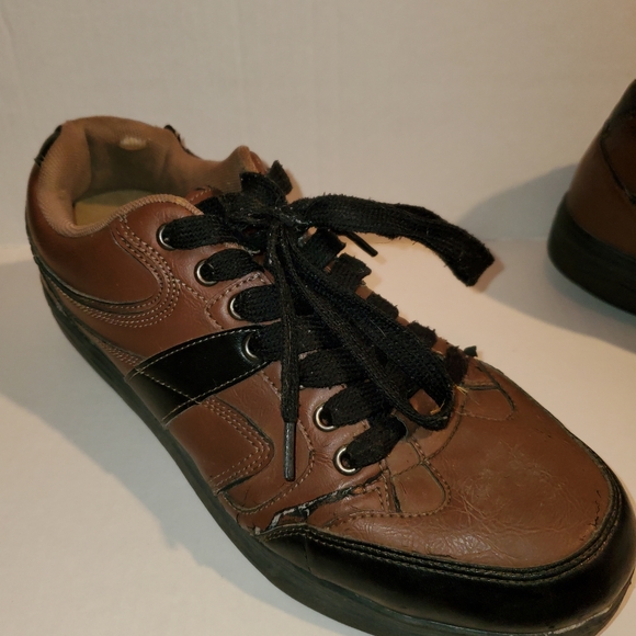 Gravity Defyer Comfort Fit Men's Shoes Sz 10 Brown Leather Sneakers Pls Read - Picture 6 of 13